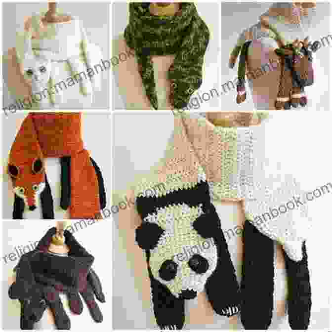 A Knitted Animal Scarf With A Large Owl Head Design Knitted Animal Scarves Mitts And Socks: 37 Fun And Fluffy Creatures To Knit And Wear