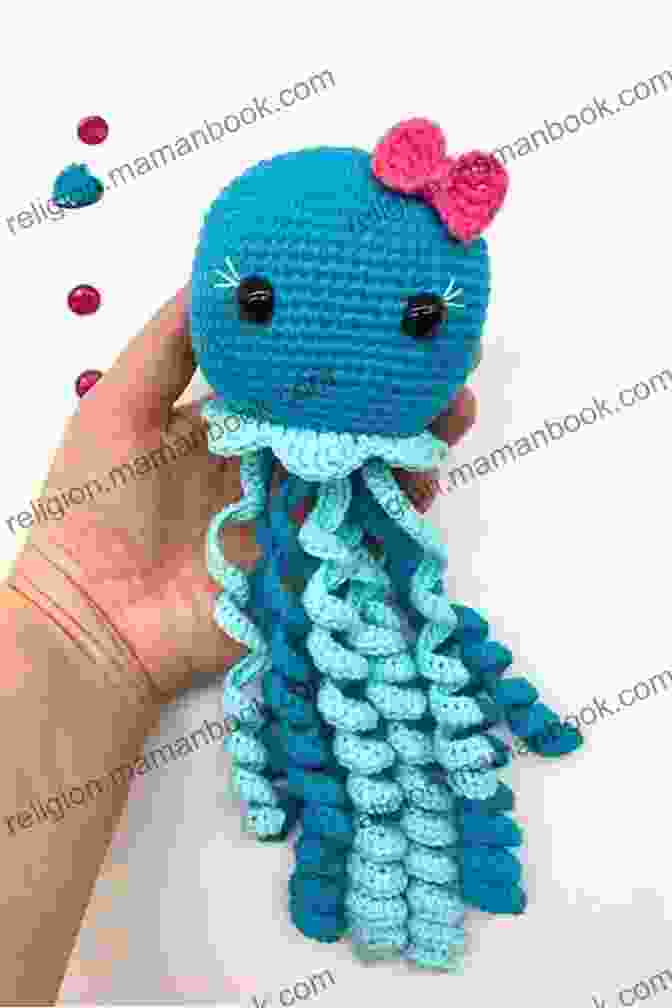 An Amigurumi Jellyfish Crochet Edgar Allan Poe Creation With Flowing Tendrils And A Delicate Blue Color Amigurumi Jellyfish Crochet Edgar Allan Poe