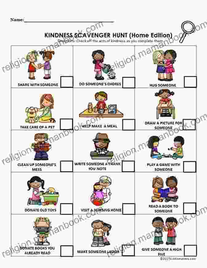 Kids Playing A Kindness Scavenger Hunt Play Kind: Acts Of Kindness For Kids