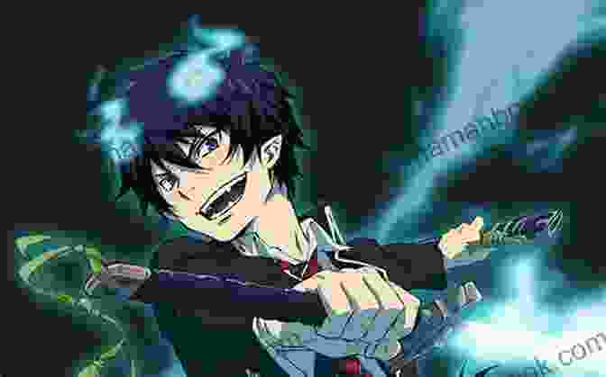 Rin Okumura, The Protagonist Of Blue Exorcist, Wielding His Flaming Sword. Blue Exorcist Vol 8 Marc Collins